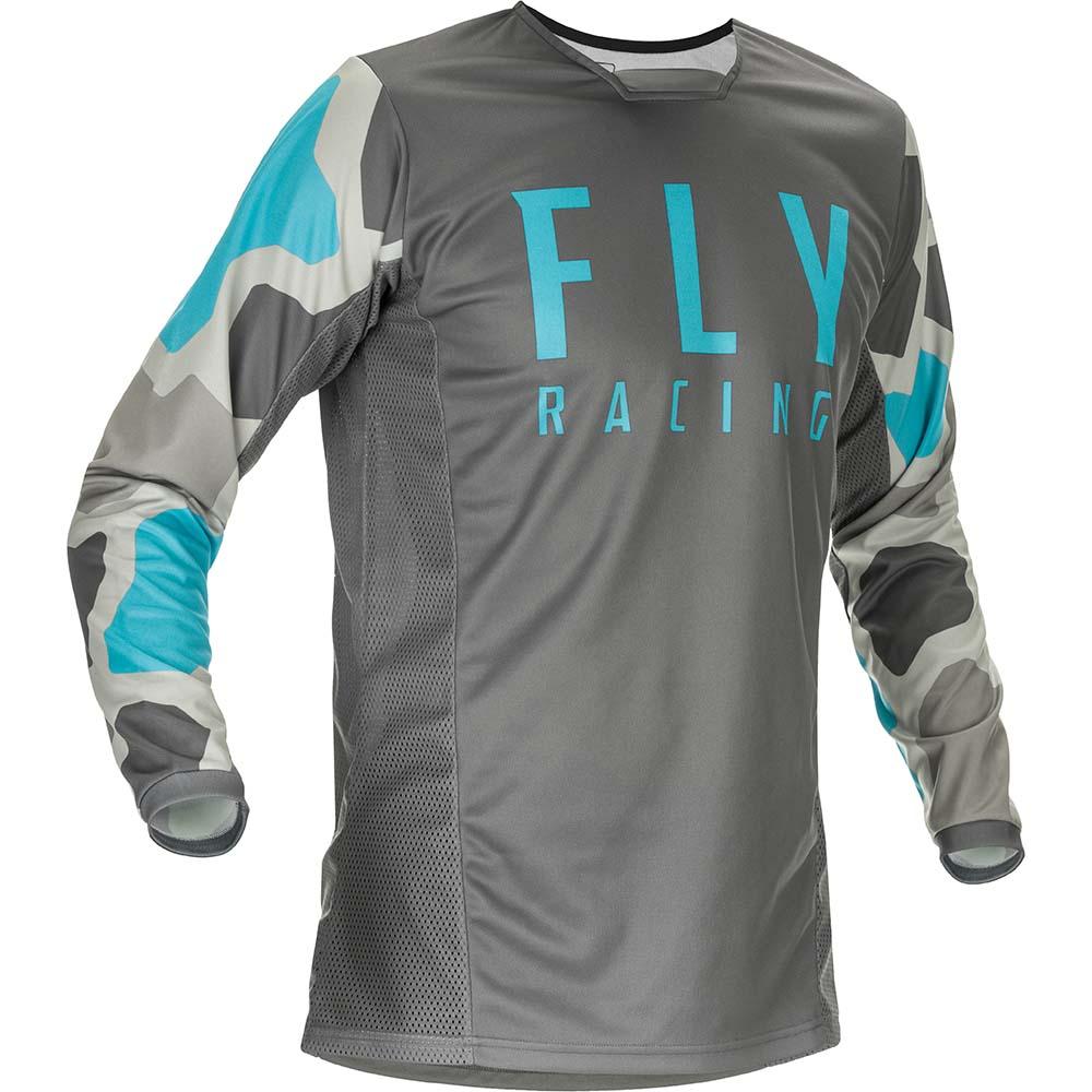 Джерси FLY RACING KINETIC K221 серая/синяя (2021)