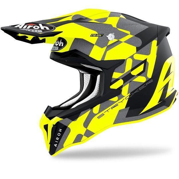 Шлем кросс AIROH Strycker XXX Yellow Matt